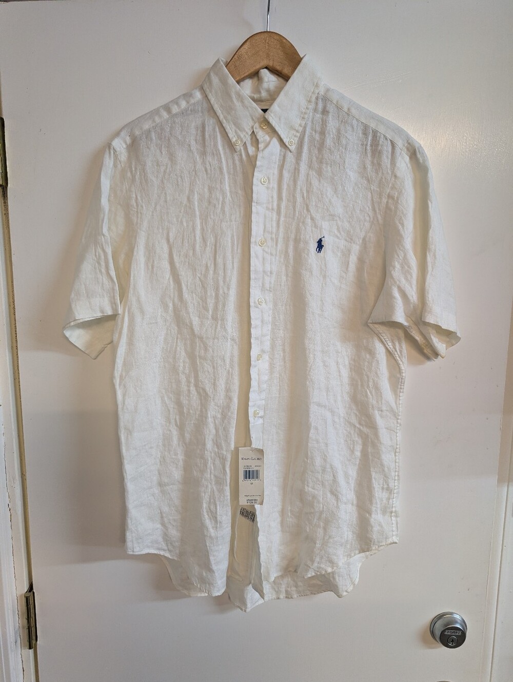 Polo by Ralph Lauren White Short-Sleeve Button-Down Linen Shirt Medium NWT - Picture 3 of 8